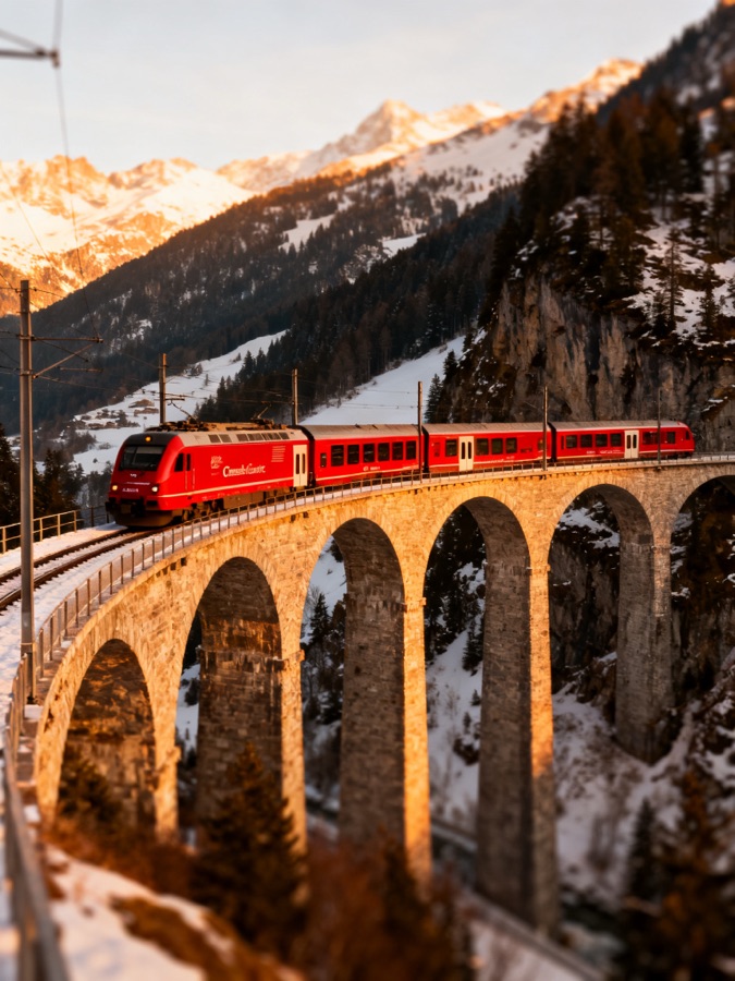 Картинка для карты желаний: Швейцарские Альпы · Поезд Glacier Express